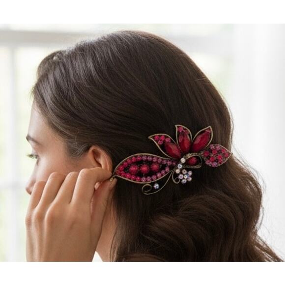 Fuchsia Elegant NWT Half Bird Hair Clip / Barrette - Picture 1 of 2